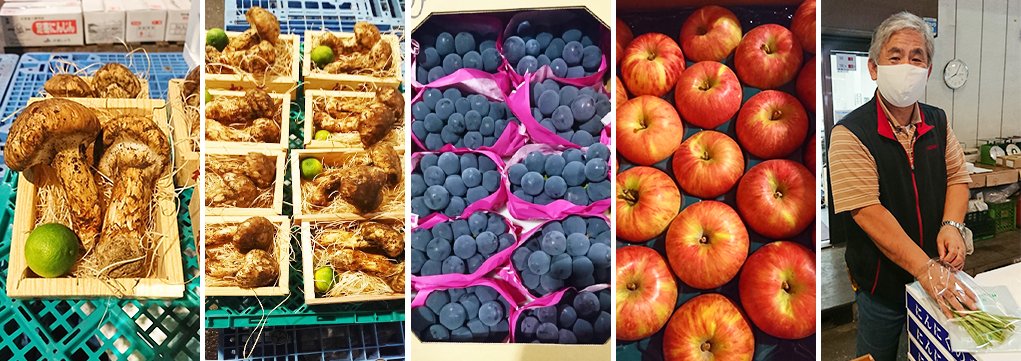 松茸、巨峰、サンつがる