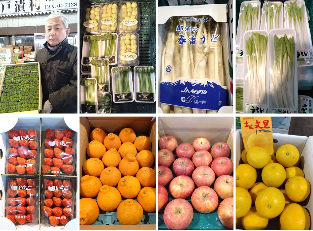 菜花、ふきのとう・こごみ、山うど、うるい、紅ほっぺ(苺)、デコポン、ふじりんご、土佐文旦