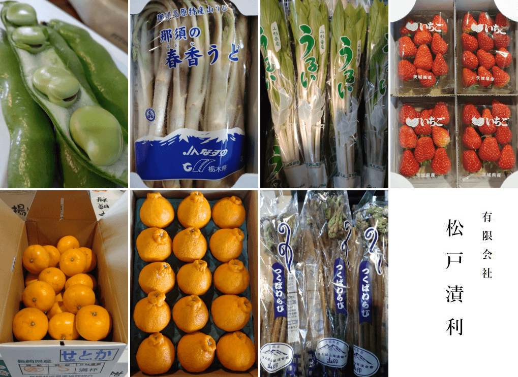 そら豆、うど、うるい、いちご、せとか、デコポン、わらびが入荷です